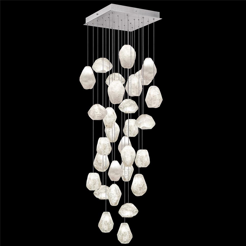 Fine Art Lamps 853540-13LD Natural Inspirations 30" Square Pendant in Silver