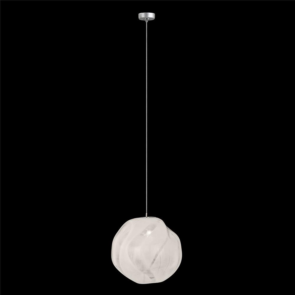 Fine Art Lamps 866040-11LD Vesta 6.5" Round Drop Light in Silver with White Glass