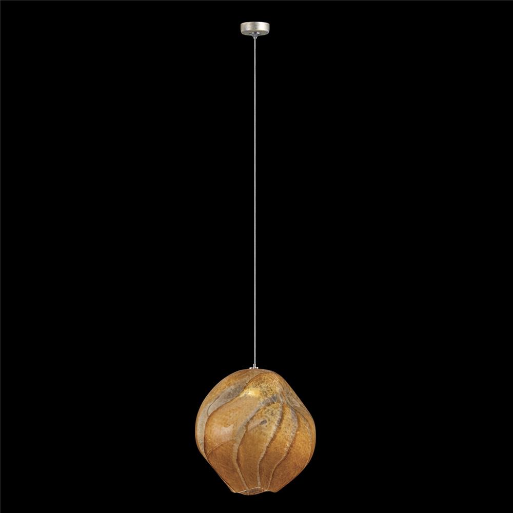 Fine Art Lamps 866040-22LD Vesta 6.5" Round Drop Light in Gold with Amber Glass