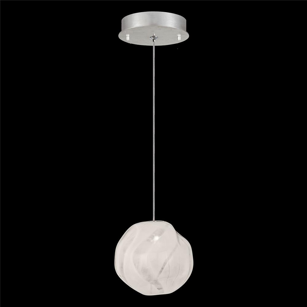 Fine Art Lamps 866140-11LD Vesta 6.5" Round Drop Light in Silver with White Glass