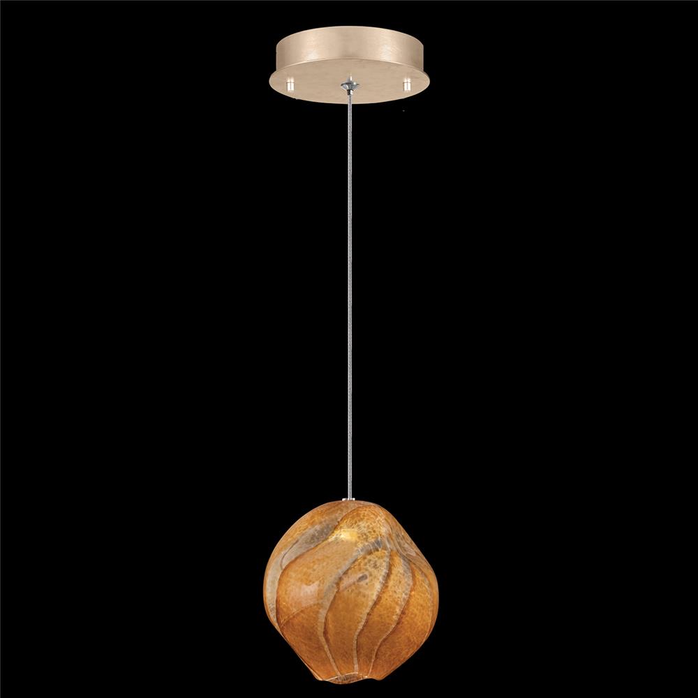 Fine Art Lamps 866140-22LD Vesta 6.5" Round Drop Light in Gold with Amber Glass