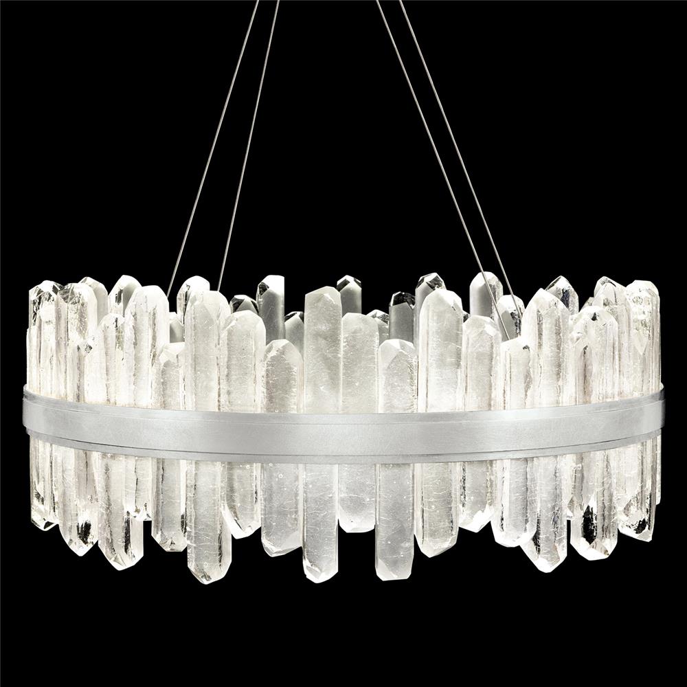 Fine Art Lamps 882340-1ST Lior 30.5" Round Pendant in Silver