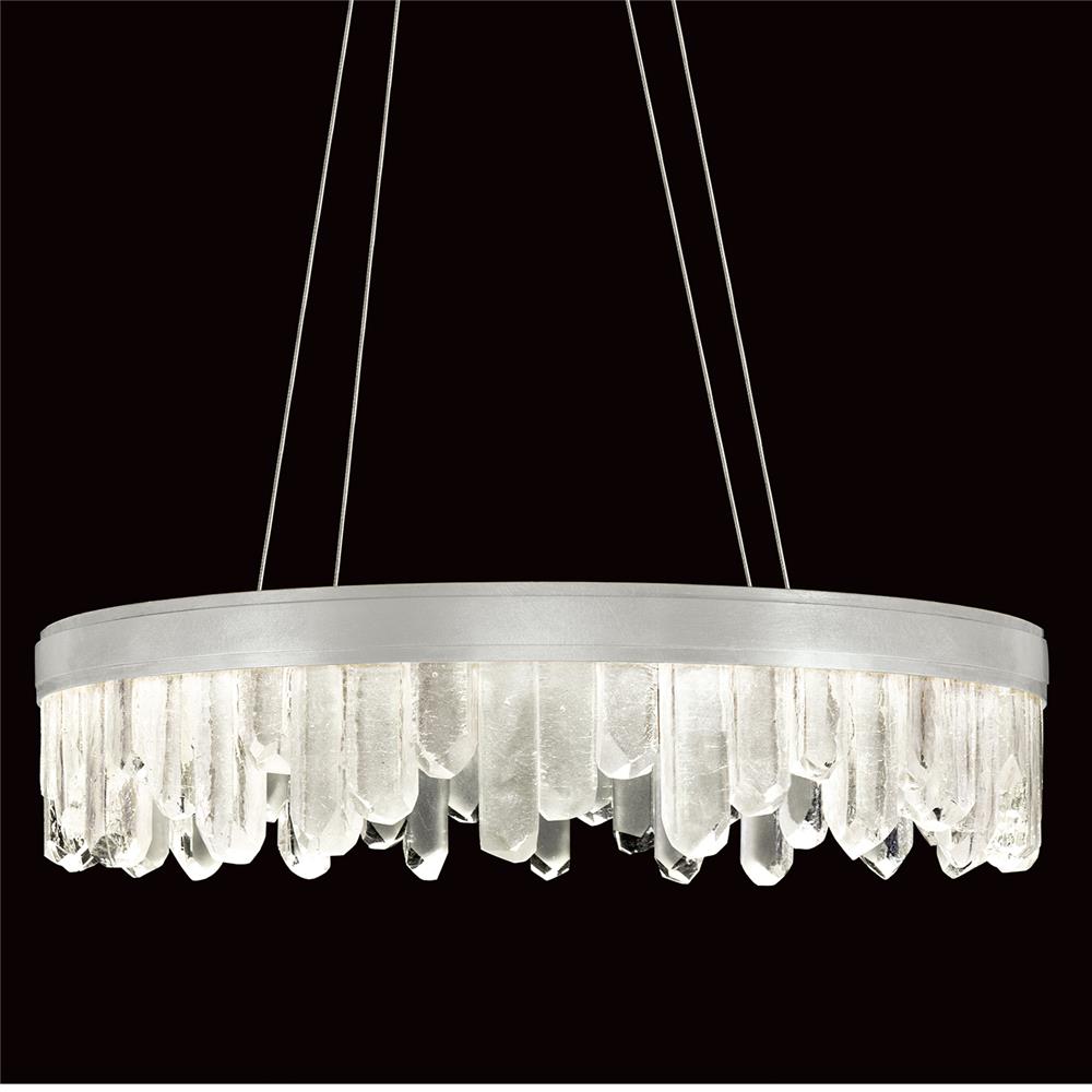 Fine Art Lamps 888240-1ST Lior 30.5" Round Pendant in Silver