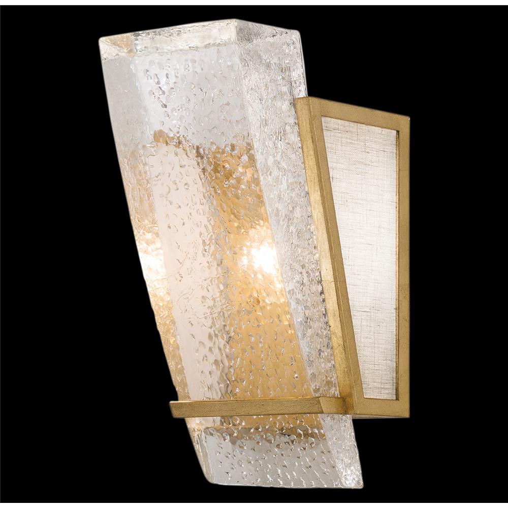 Fine Art Lamps 890750-21ST Crownstone 13" Sconce in Gold with Textured Linen Inserts