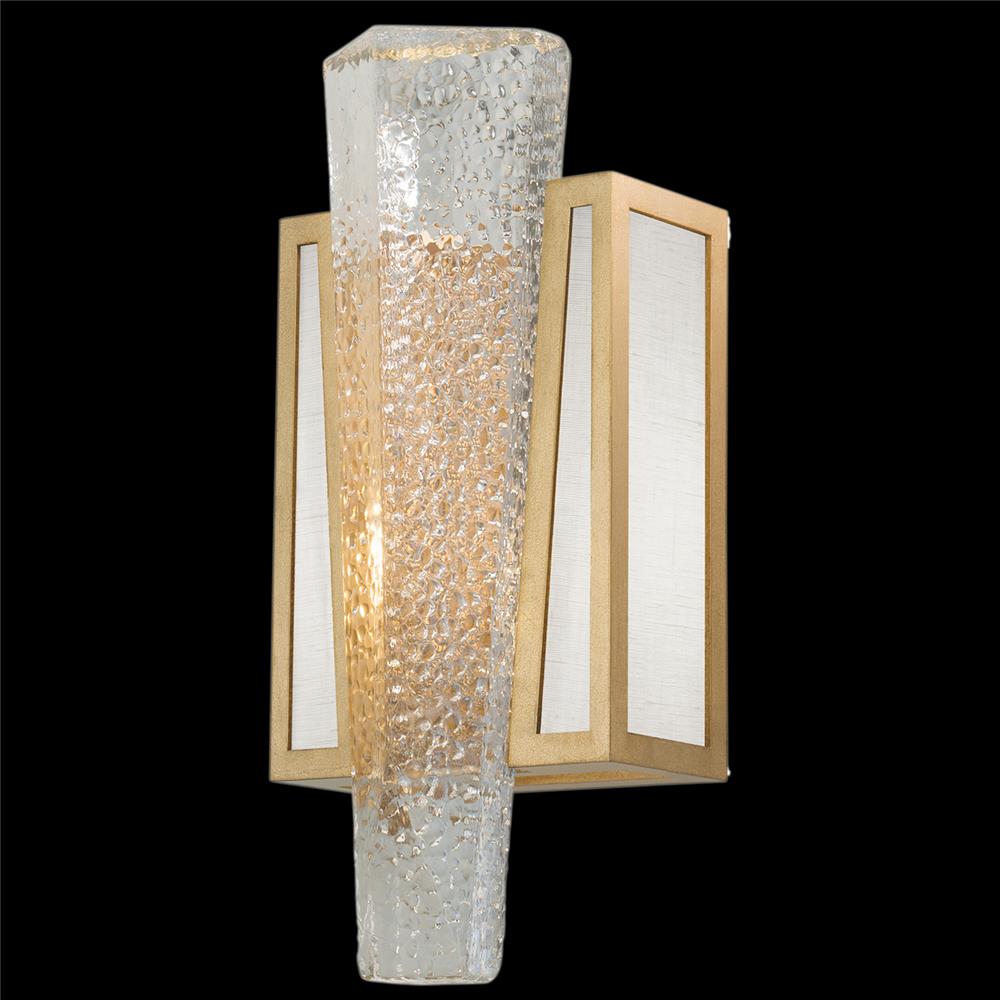 Fine Art Lamps 891150-21ST Crownstone 15" Sconce in Gold with Textured Linen Inserts