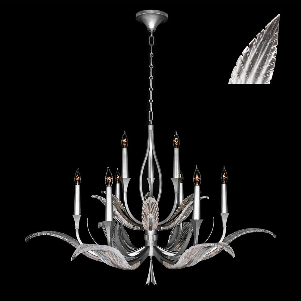 Fine Art Lamps 893640-11ST Plume 45" Round Chandelier in Silver