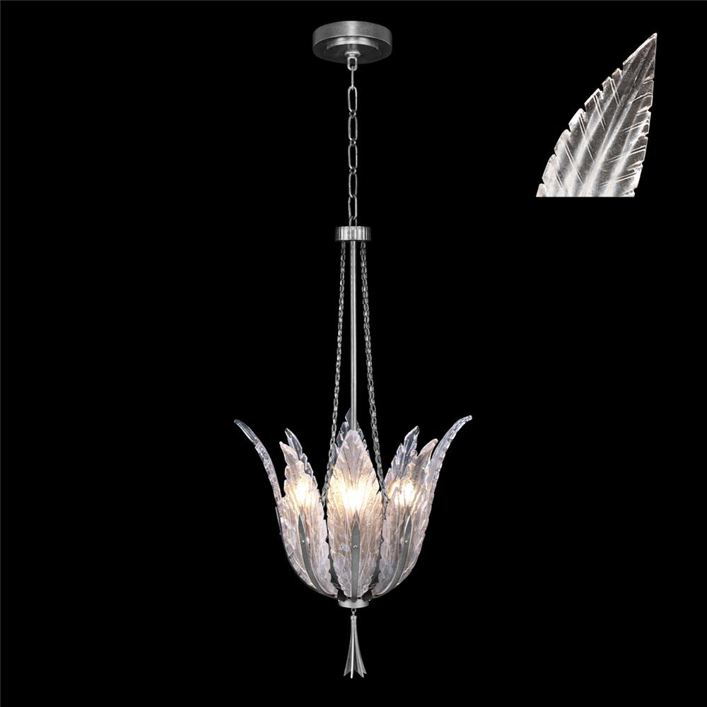 Fine Art Lamps 893940-11ST Plume 17.5" Round Pendant in Silver