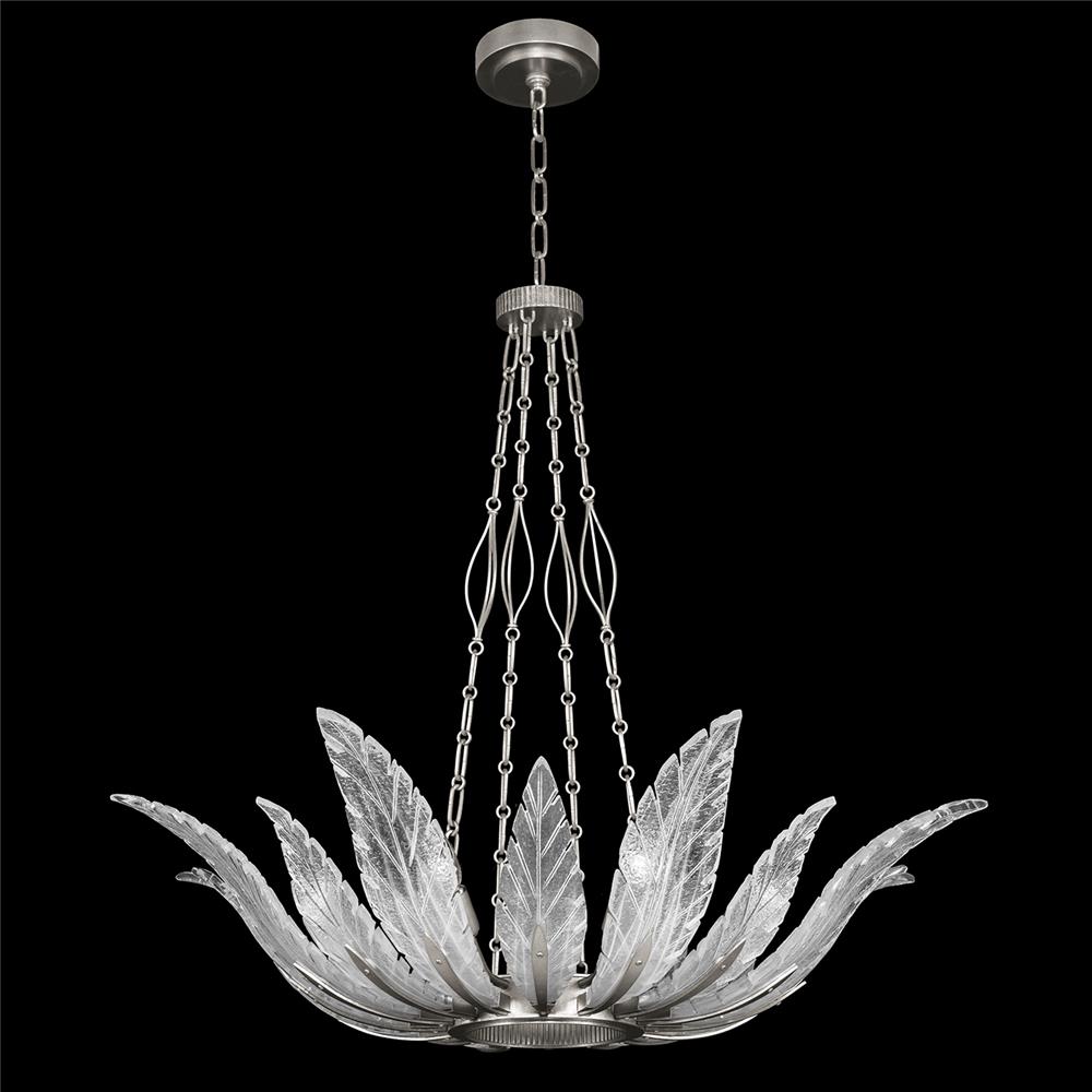 Fine Art Lamps 894040-11ST Plume 39" Round Pendant in Silver