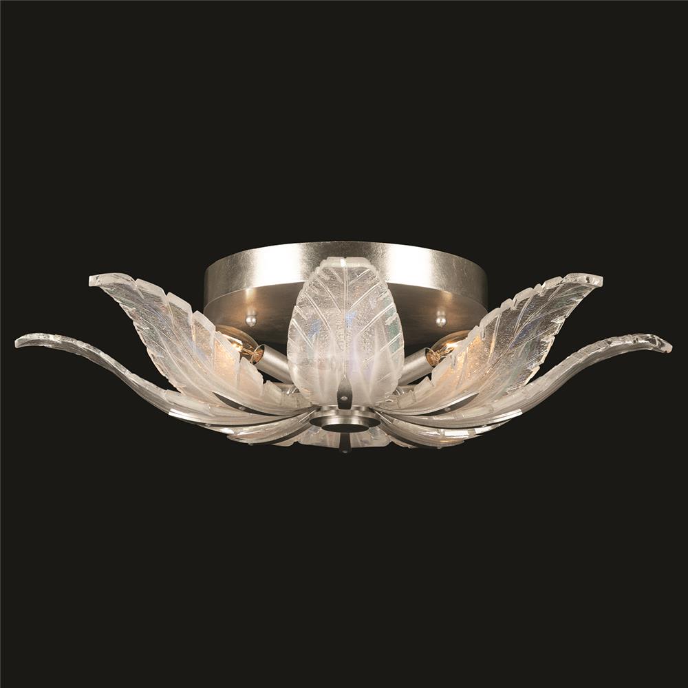 Fine Art Lamps 894140-1ST Plume 28" Round Flush Mount in Silver