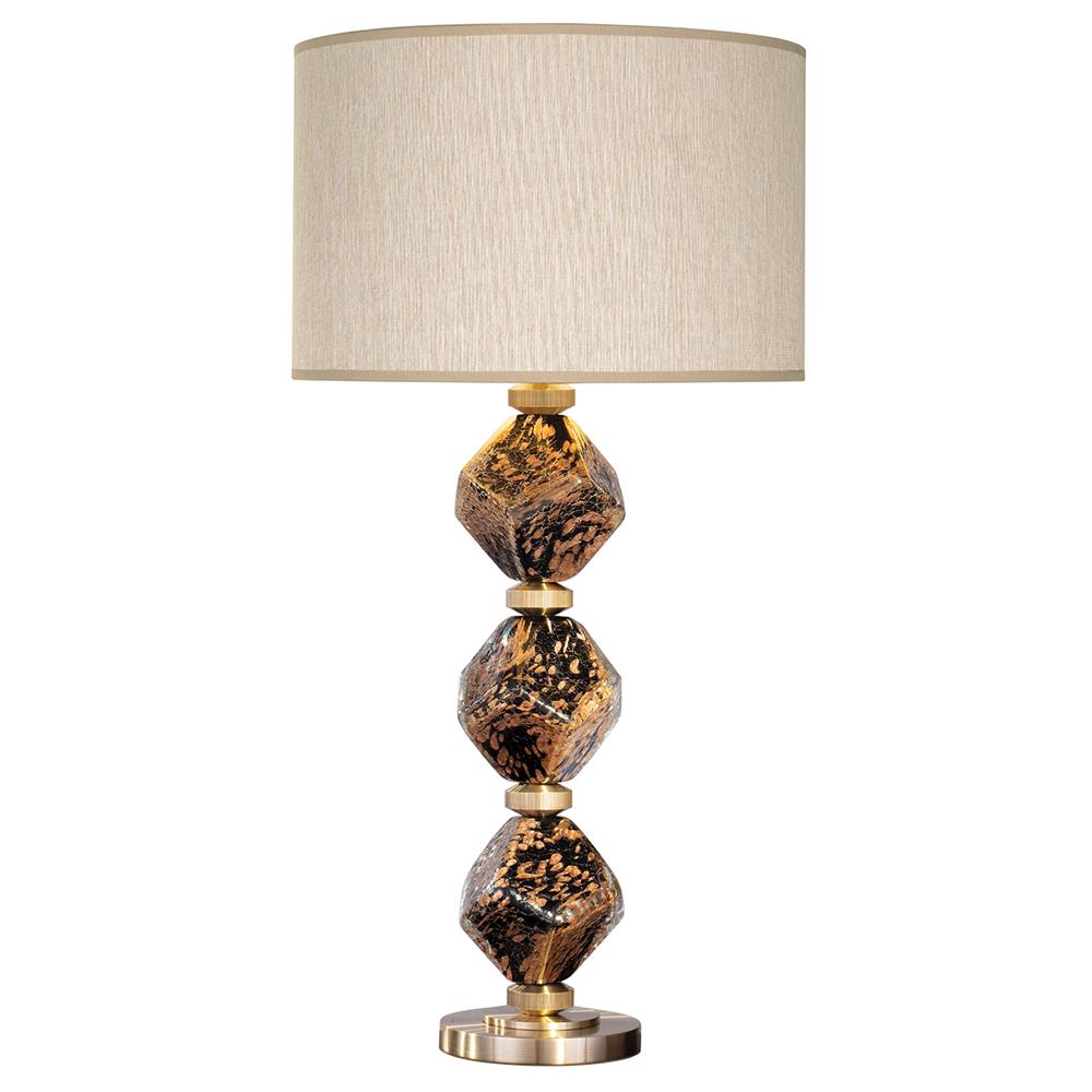 Fine Art Lamps 900010-32ST SoBe 30.5" Table Lamp in Ebony Black with Beige Fabric Shade