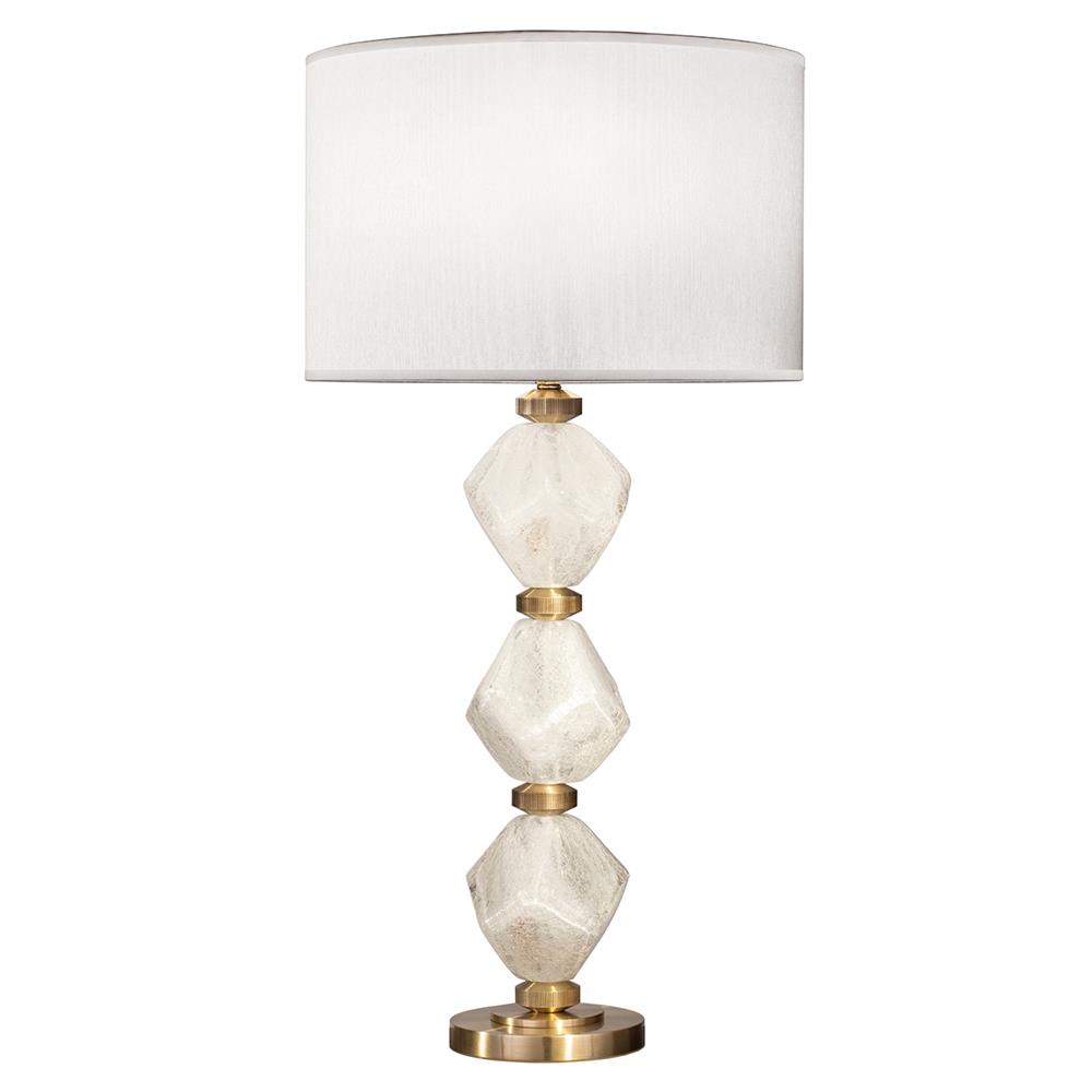 Fine Art Lamps 900010-86ST SoBe 30.5" Table Lamp in Clear Quartz with White Fabric Shade