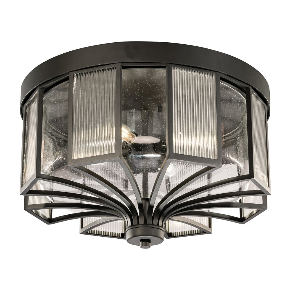 Fine Art Handcrafted Lighting 900082ST Bristol 21.5" Outdoor Flush Mount in Hand-Rubbed Black Iron