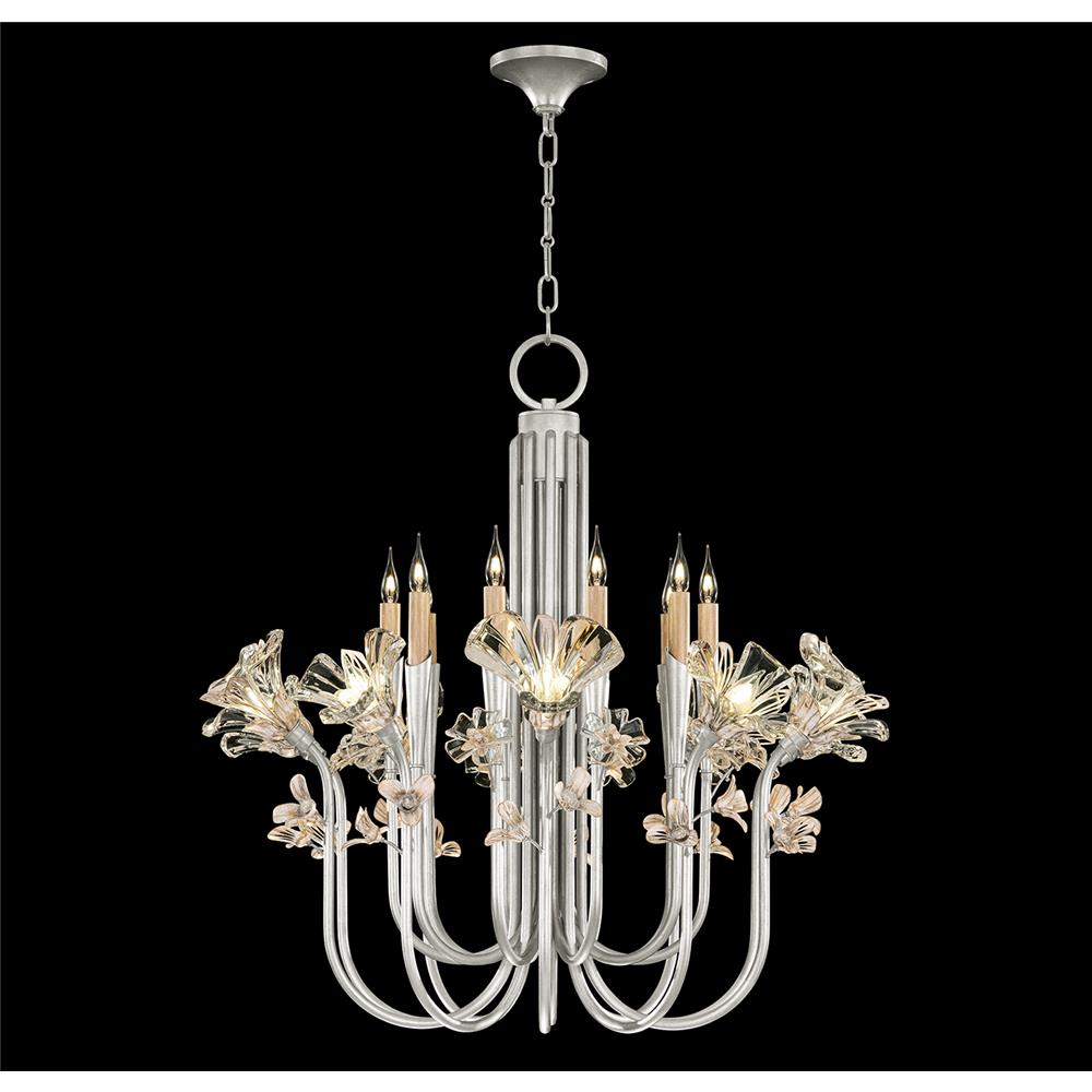 Fine Art Lamps 915140-1ST Azu 35.5" Round Chandelier in Silver Leaf