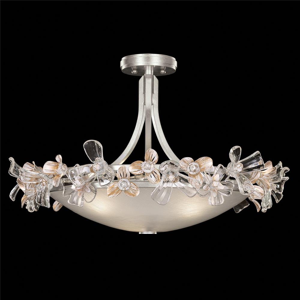 Fine Art Lamps 915540-1ST Azu 25.25" Flush Mount in Silver Leaf