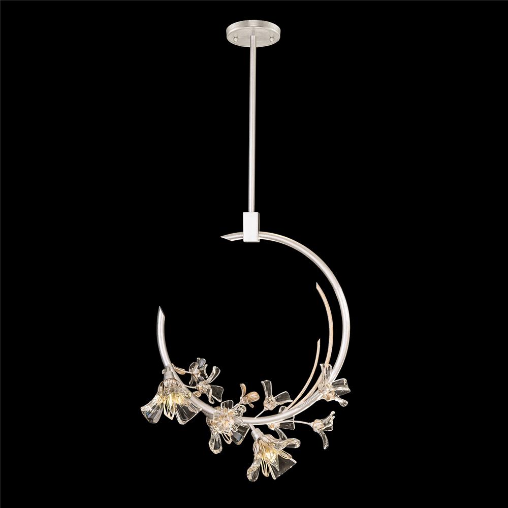 Fine Art Lamps 918040-1ST Azu 19" Linear Pendant in Silver Leaf