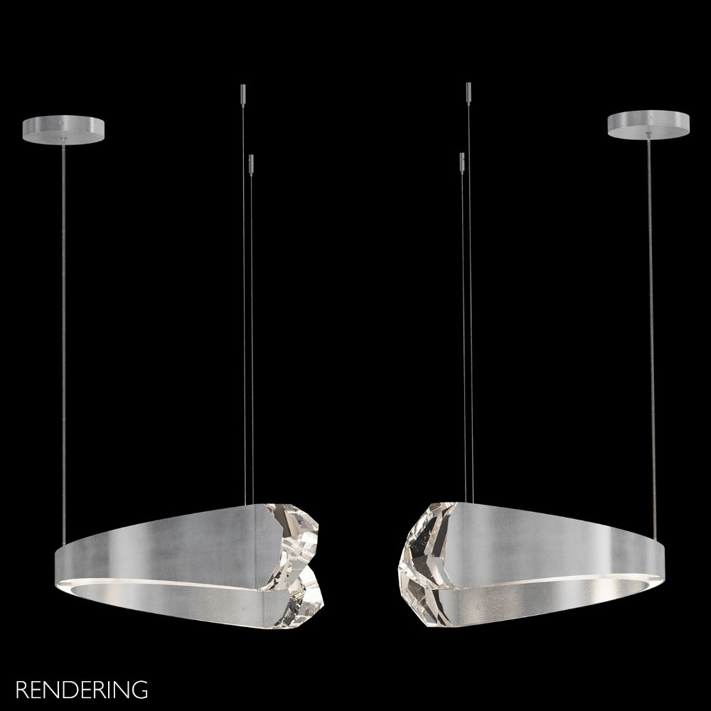 Fine Art Lamps 931840-1ST Strata 49" Round Pendant in Silver Leaf