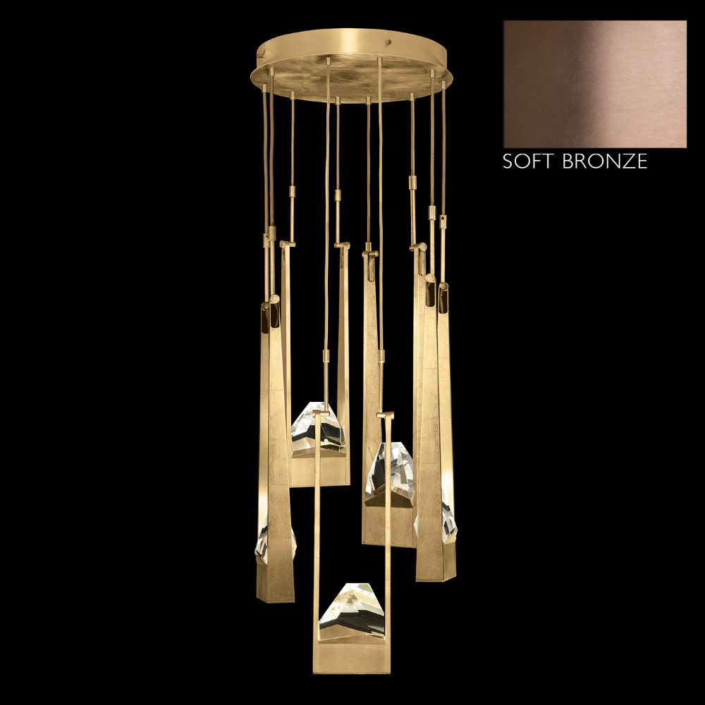 Fine Art Handcrafted Lighting 931940-3ST Strata 24.5" Round Pendant in Ombré Bronze with Champagne Gold Undertones