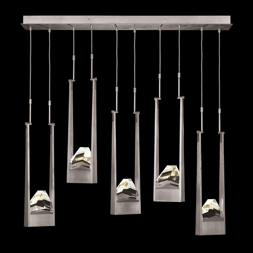 Fine Art Handcrafted Lighting 932140-1ST Strata 50" Linear Pendant in Silver Leaf
