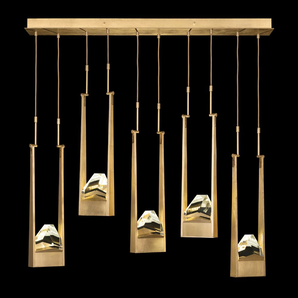 Fine Art Handcrafted Lighting 932140-2ST Strata 50" Linear Pendant in Gold Leaf