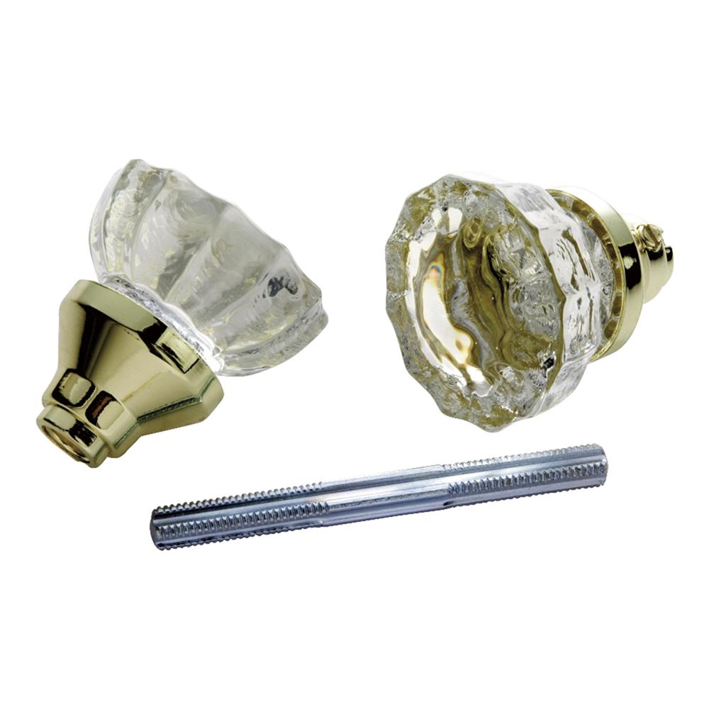 First Watch Security 1140 Glass Knob Set Polished Brass Finish