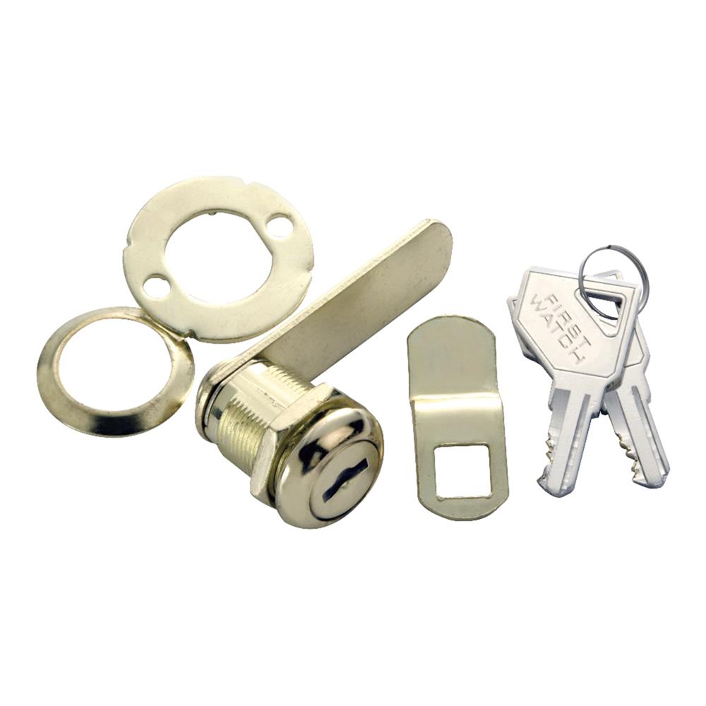 First Watch Security 1356 Cabinet & Drawer LOCK; Polished Brass