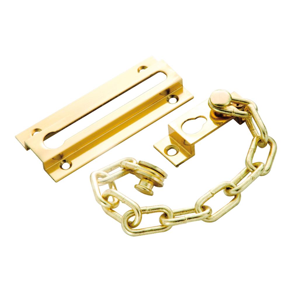 First Watch Security 1860 Chain Door Guard Polished Brass Finish