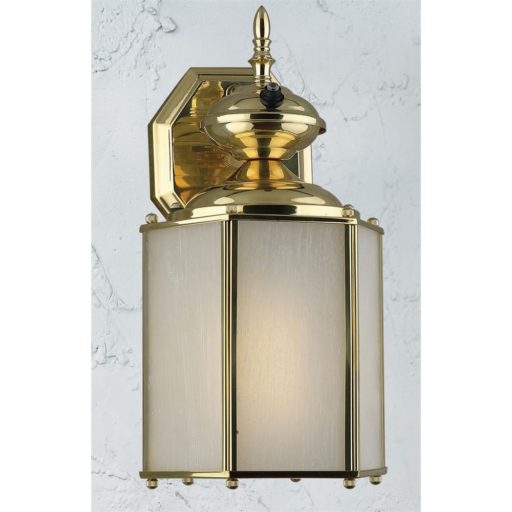 Forte Lighting 10008-01-02 1 LT FL Brass Outdoor Lantern in Solid Brass