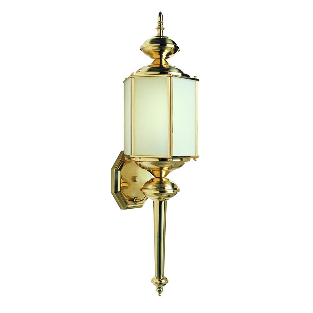 Forte Lighting 10021-01-02 1 LT FL Outdoor Wall Lantern in Polished Brass