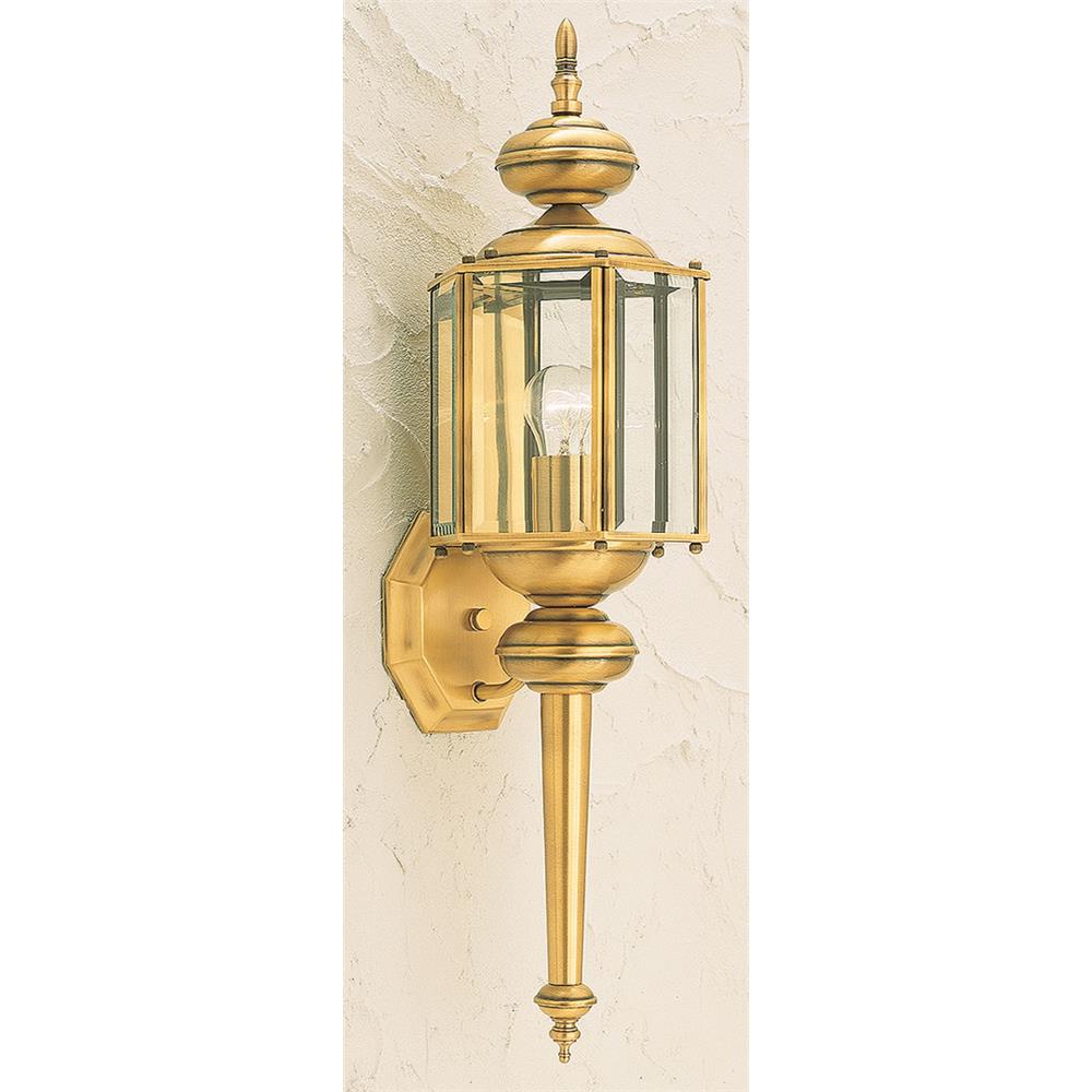 Forte Lighting 1108-1 1 LT Brass Outdoor Lantern in Antique Brass