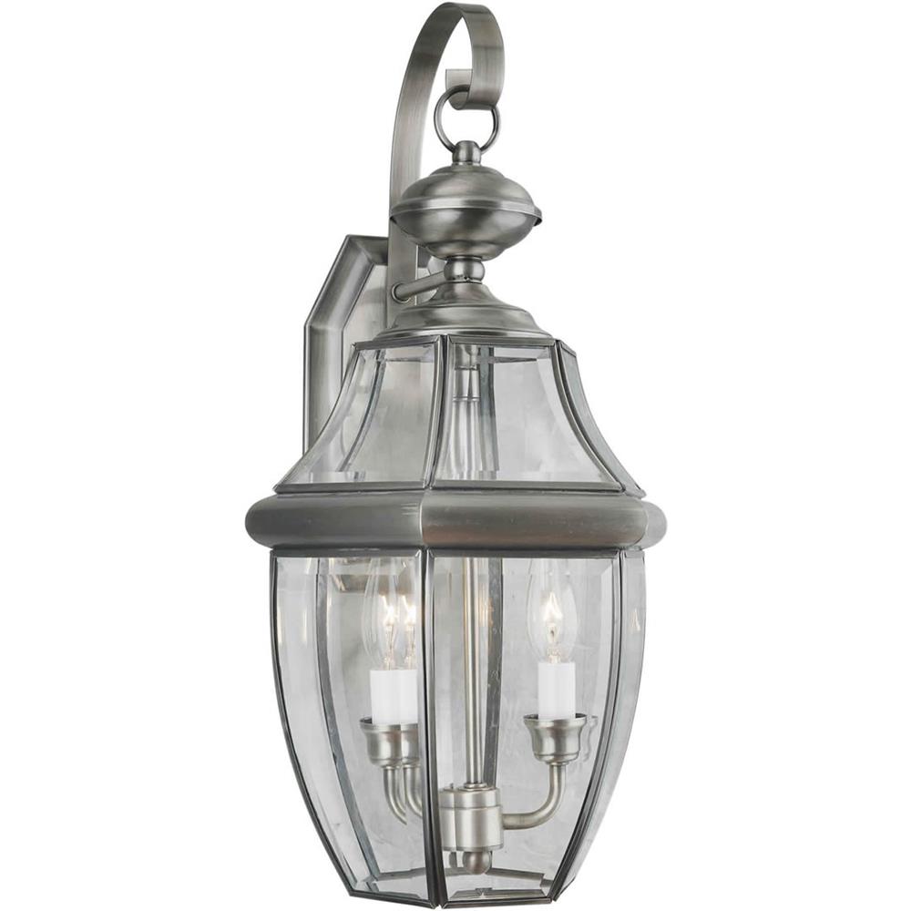 Forte Lighting 1301-02-34 2 LT Brass Outdoor Lantern in Antique Pewter