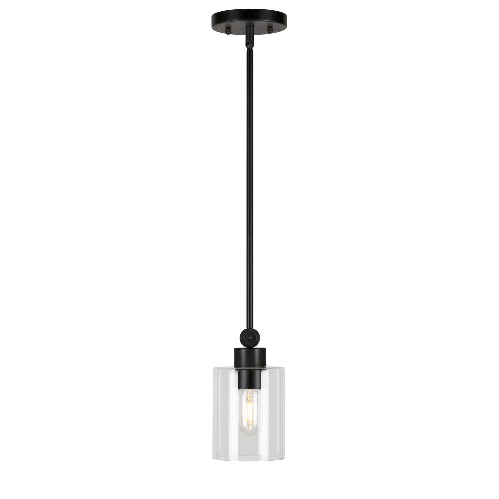 Forte Lighting 2614-01-04 1-Light Black Pendant with Clear Glass