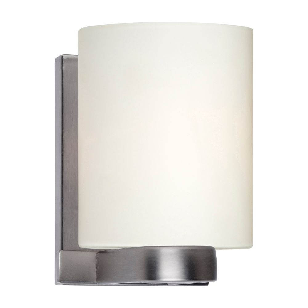 Forte Lighting 5146-01-55 1-Light Brushed Nickel Wall Bracket with Satin Opal Glass