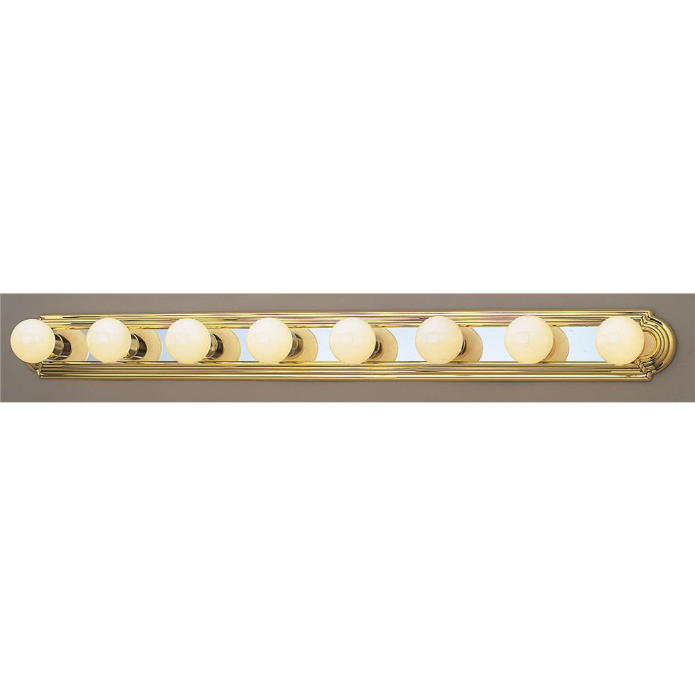 Forte Lighting 5245-08-25 8 LT Bath strip in Polished Brass/Chrome