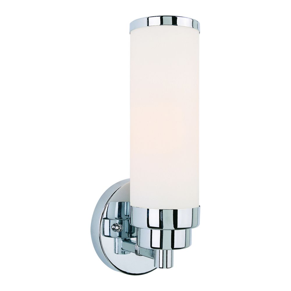 Forte Lighting 55007-01-05 Morgan 1-Light Chrome LED ADA Compliant Wall Sconce with Satin Opal Glass