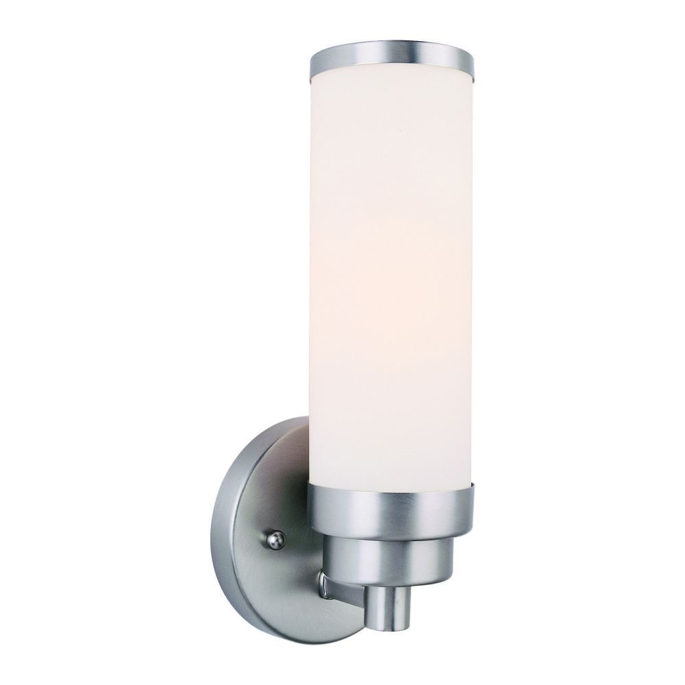 Forte Lighting 55007-01-55 Morgan 1-Light Brushed Nickel LED ADA Compliant Wall Sconce with Satin Opal Glass