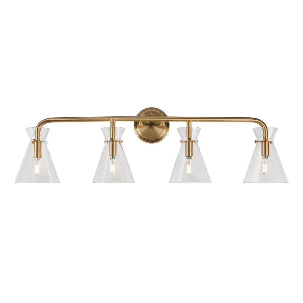 Forte Lighting 5733-04-12 4-Light Soft Gold Bath Vanity Light with Clear Glass