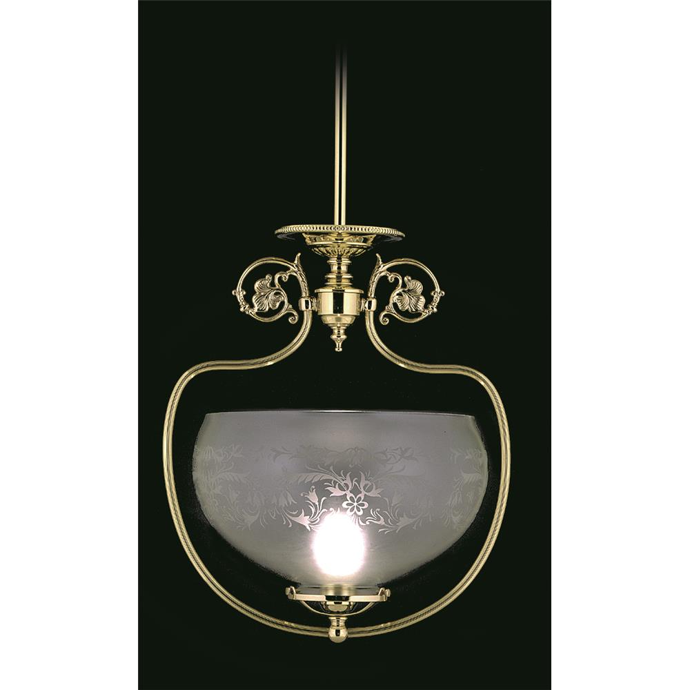 Framburg 7801 PB 1-Light Polished Brass Chancery Pendant