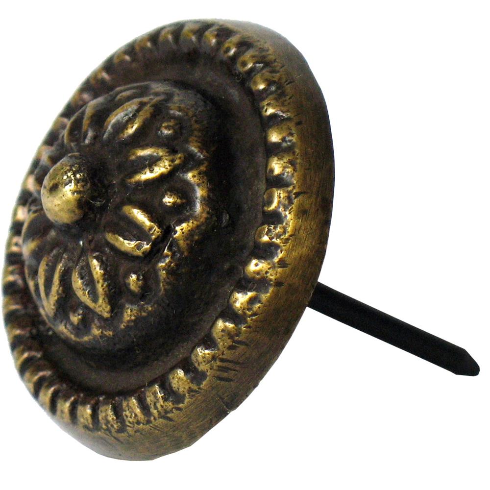 Gado Gado HCL1140 Round carved floral brass clavo w/ border