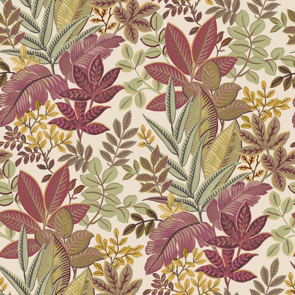 Galerie 18508 Foliage Wallpaper in Red