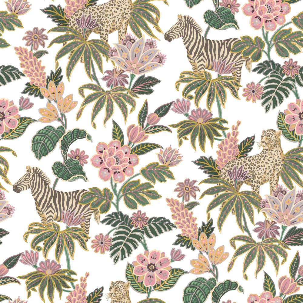 Galerie 18522 Into the Wild Wallpaper in Green/Pink