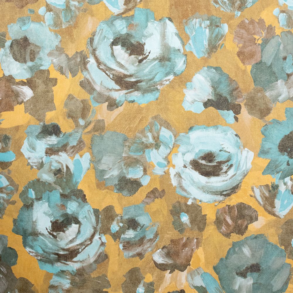 Galerie GH26905-23 Paeonia Wallpaper in Teal Gold 