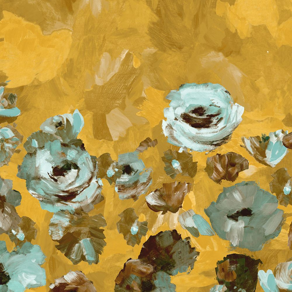 Galerie GH26961-23 Paeonia Twinwall Mural in Teal Gold 