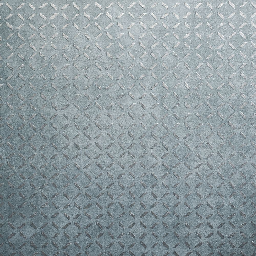 Galerie GH30048-23 Soho / Metal Drain Grid Wallpaper in Steel Blue
