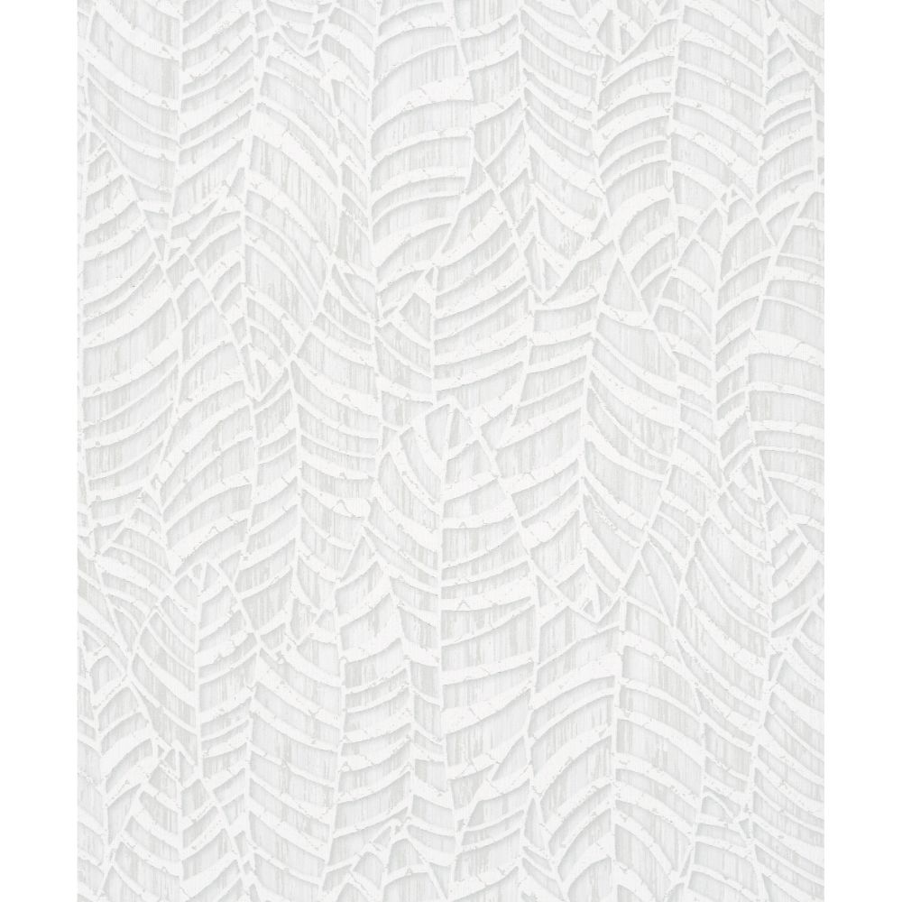 Galerie 32972 Leaves Wallpaper in White, Grey
