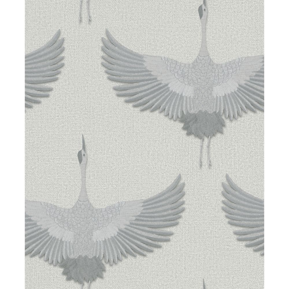 Galerie 34530 Stork Wallpaper in Silver Grey