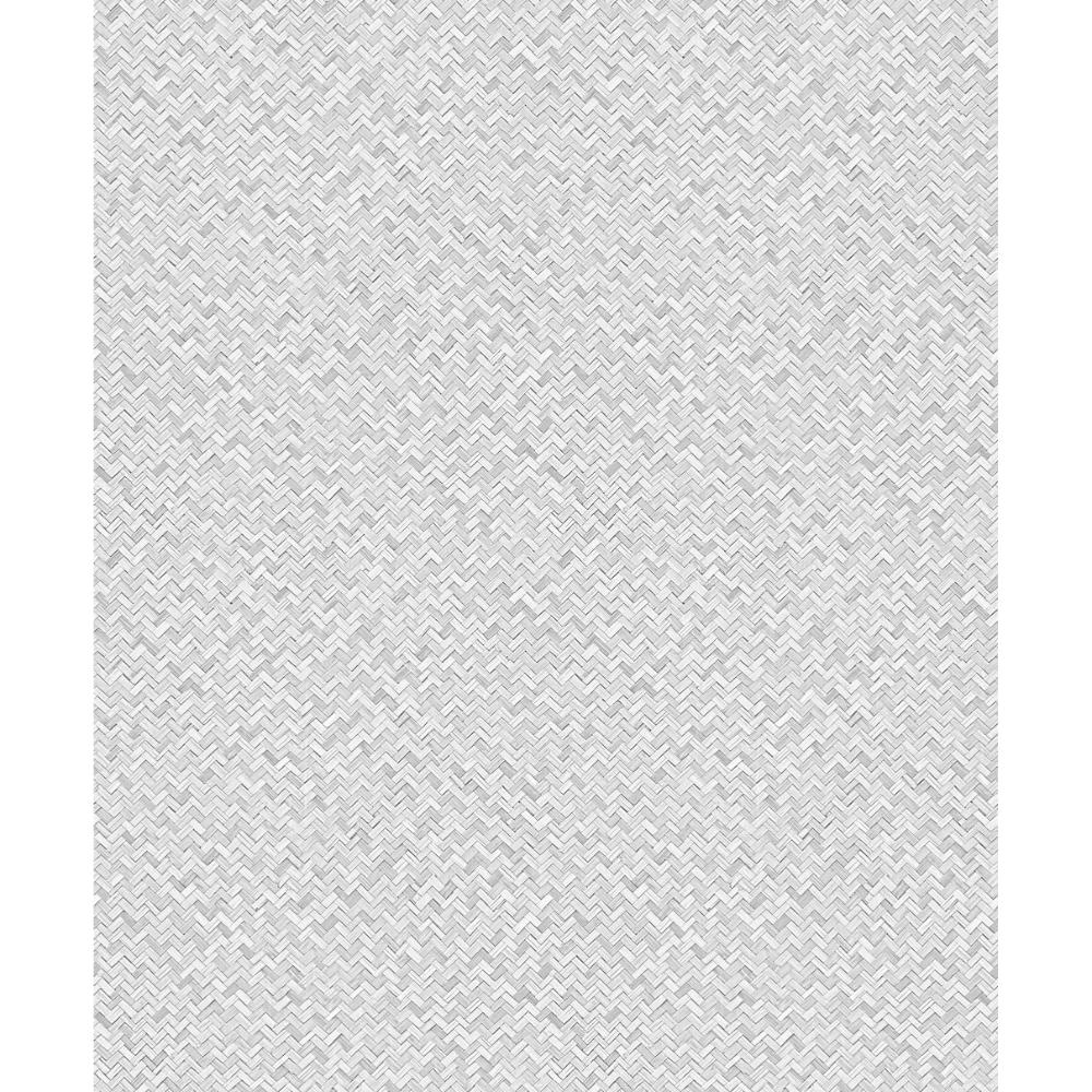 Galerie 47480 Herringbone Weave Wallpaper in Silver Grey
