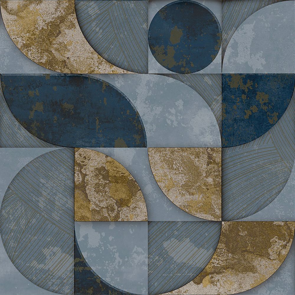 Galerie 49314 Geometrico Wallpaper in Blue, Gold