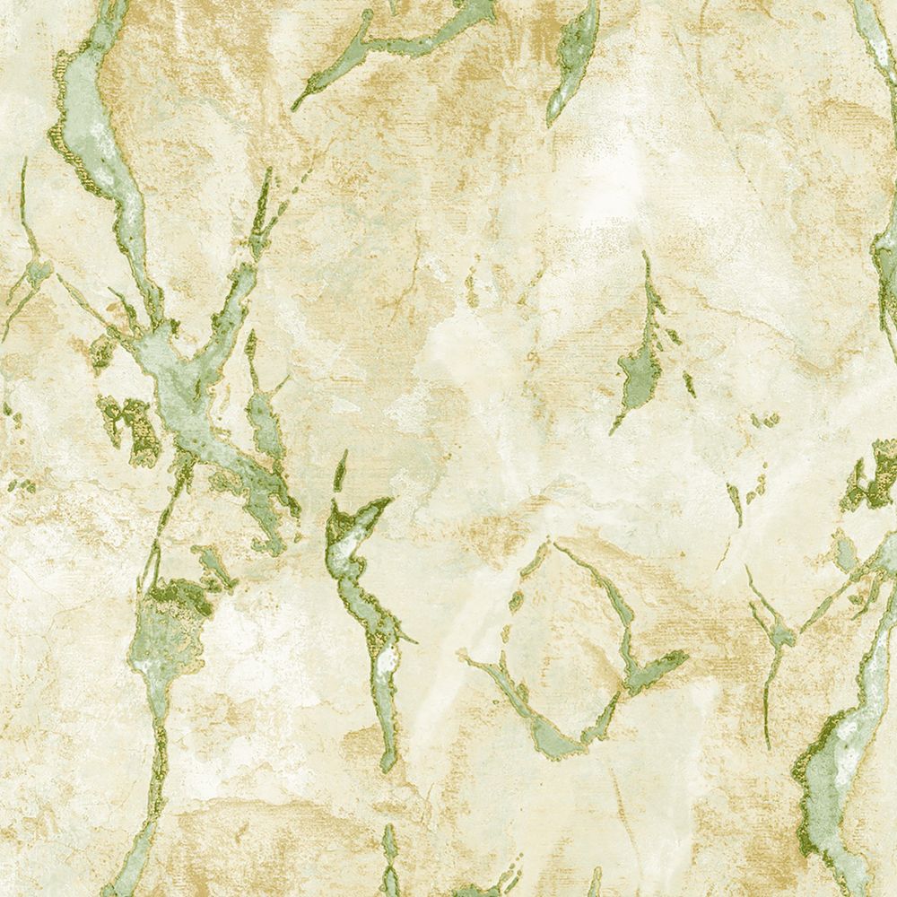 Galerie 49355 Marmo Wallpaper in Gold, Green