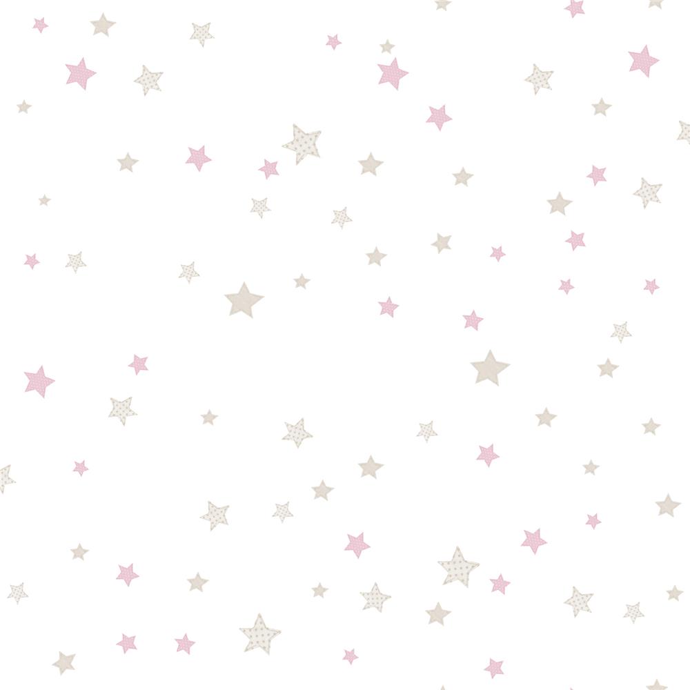 Galerie 5438 Little Explorers Pink Patchwork Stars Wallpaper
