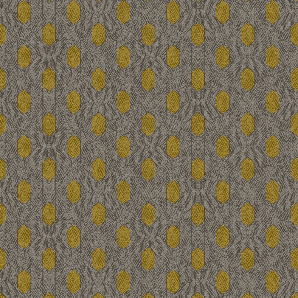 Galerie AC60019 Absolutely Chic Art Deco Style Geometric Motif Wallpaper in Brown/Yellow/Grey